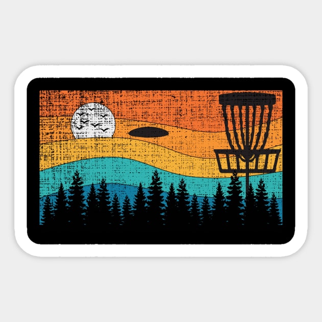 Vintage Retro Frisbee Disc Golf Frolf Stupid Tree Forest Sticker by mrsmitful01